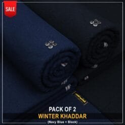 Pack Of 2 (Navy Blue + Black) Cotton Khaddi