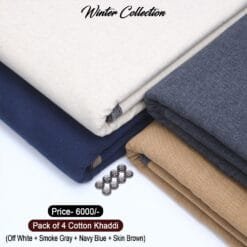 PACK OF 4 (Off White+Smoke Gray+Navy Blue+Skin Brown) KK-113
