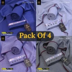Pack Of 4 ( Royal Blue+water shed+Light Purple+Malisha Gray ) KK-914