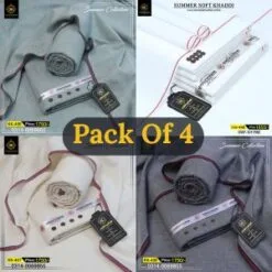 Pack Of 4 ( Sea Green+Super White+Off White+Malisha ) KK-913