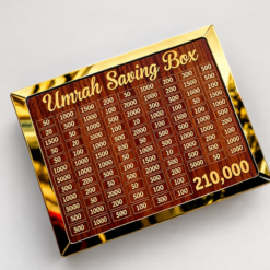 Umrah Saving Box Wood Brown 280 Days Plan
