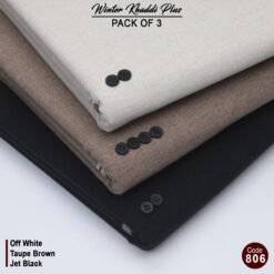 Pack Of 3 (Off White+Taupe Brown+Jet Balck) KK-806