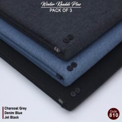 Pack Of 3 (Charcoal Gray+Denim Blue+Jet Black) KK-810